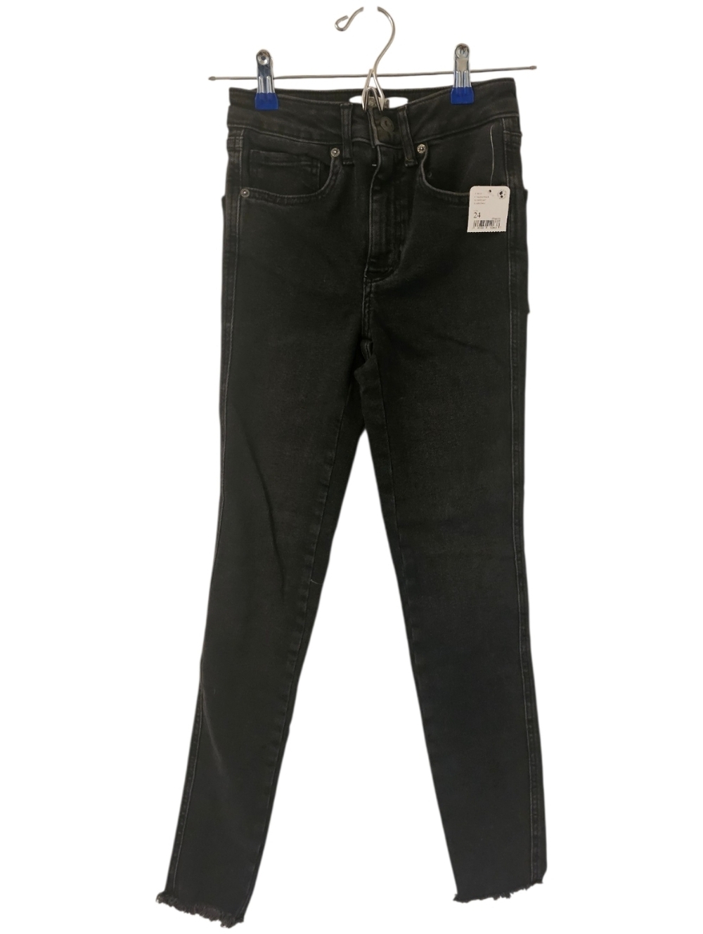 Black Free People Women's Raw High Rise Jeggings